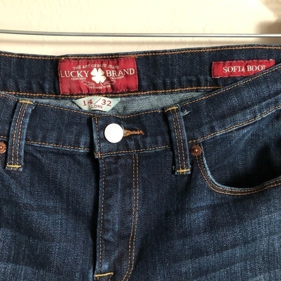 Lucky Sofia Boot Dark Wash Long Denim Jeans - Picture 3 of 8